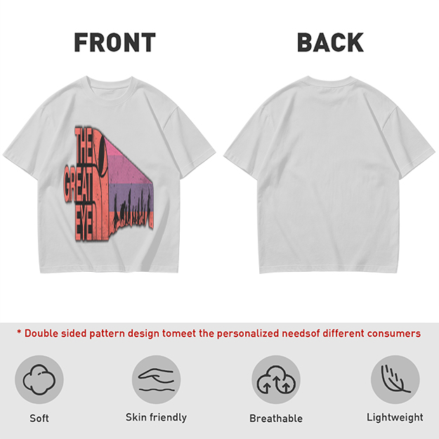 Olive T-Shirt with The Great Eye Sunset Graphic Print
