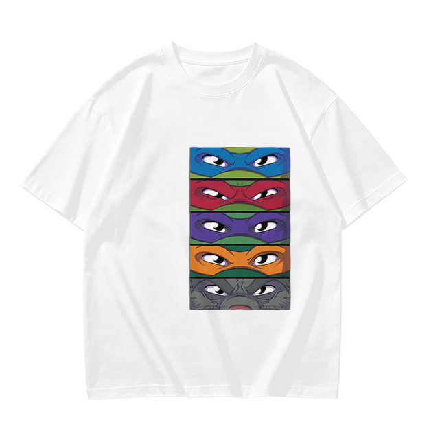 Olive T-Shirt with Teenage Mutant Ninja Turtles Masks Print