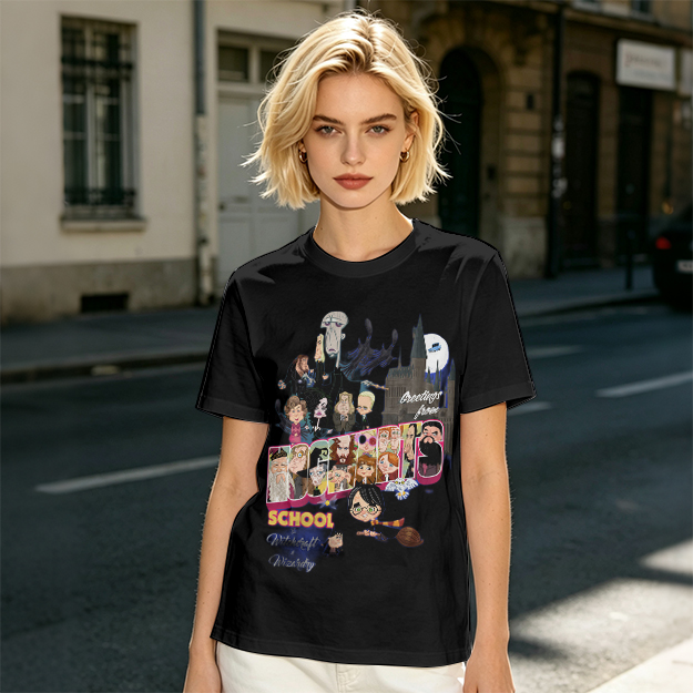 Olive T-Shirt With Harry Potter Themed Character Print