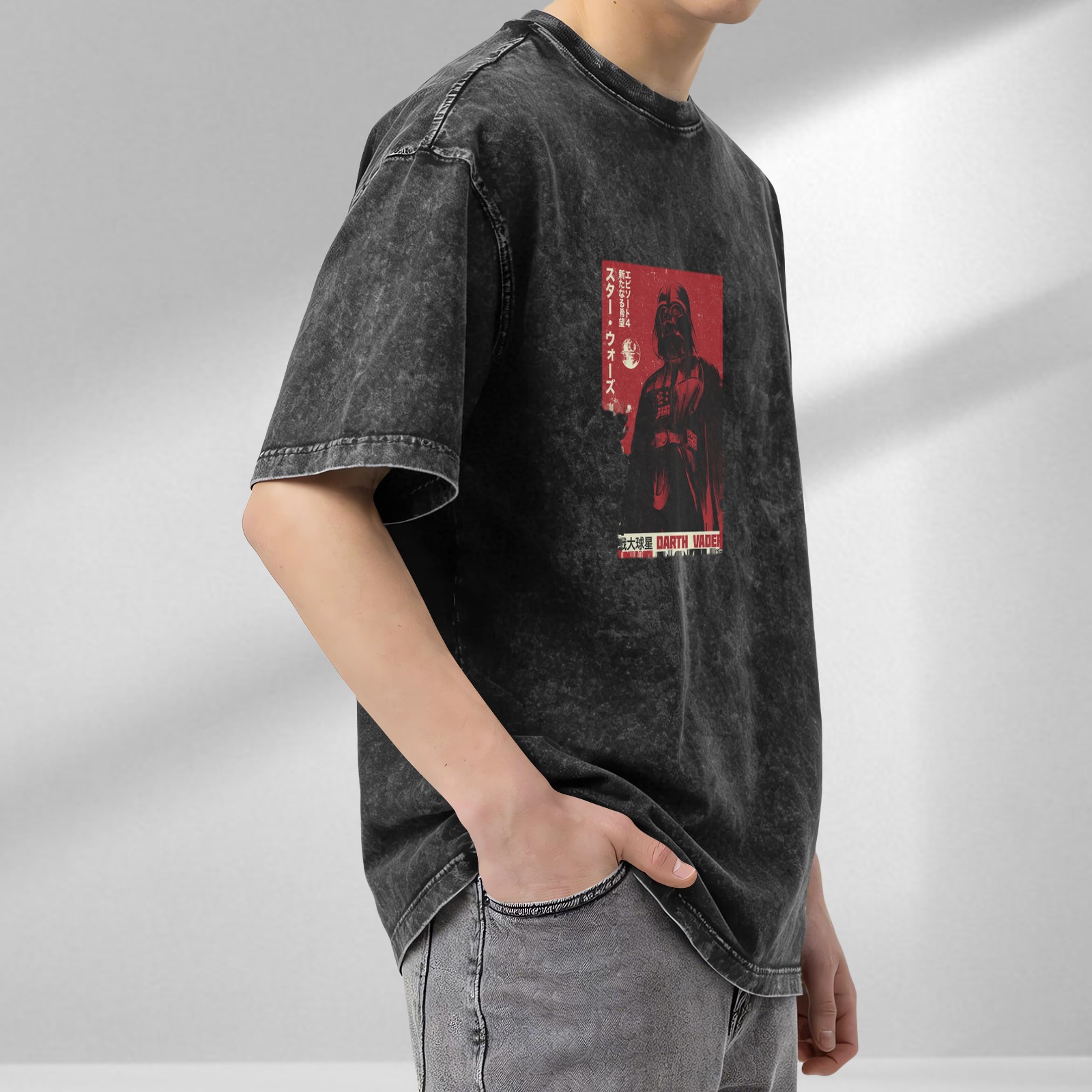 Darth Vader Star Wars Vintage Graphic Acid Wash T-Shirt