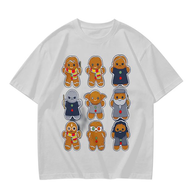 Olive T-Shirt With Harry Potter Themed Gingerbread Characters Print