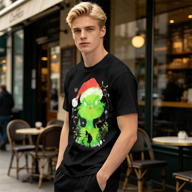 Olive Green Grinch Christmas Graphic T-Shirt