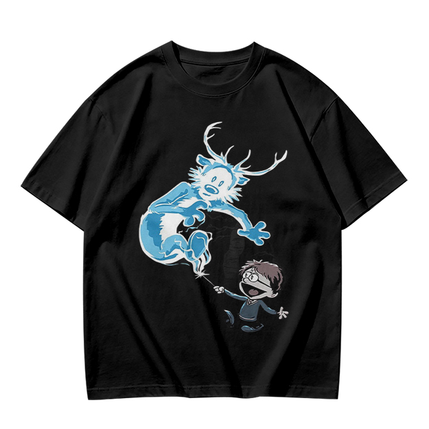 Olive T-Shirt With Harry Potter Patronus Deer Cartoon Print