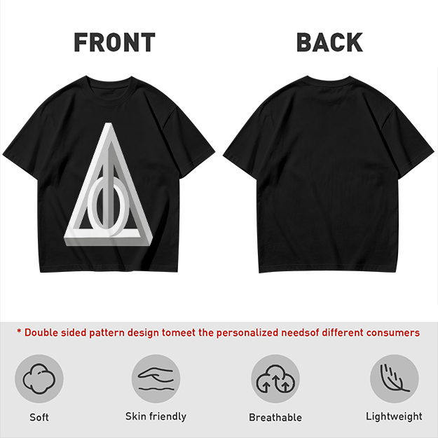 Olive T-shirt with 3D Deathly Hallows Symbol Print