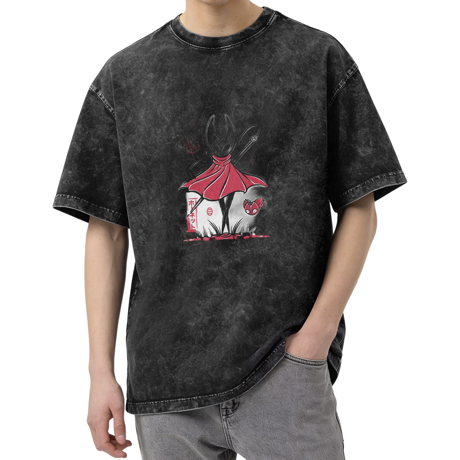 Hollow Knight Hornet Anime Graphic Vintage Wash T-Shirt