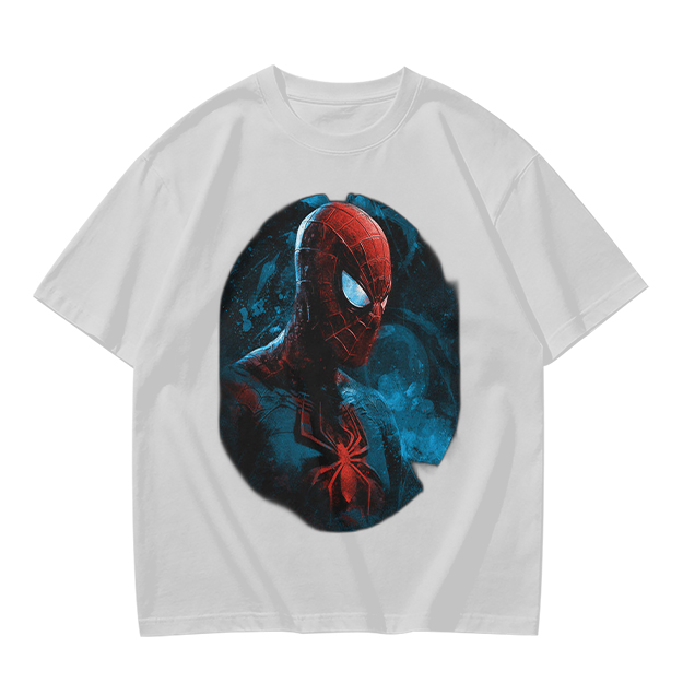 Olive Green T-Shirt with Dark Artistic Spider-Man Print