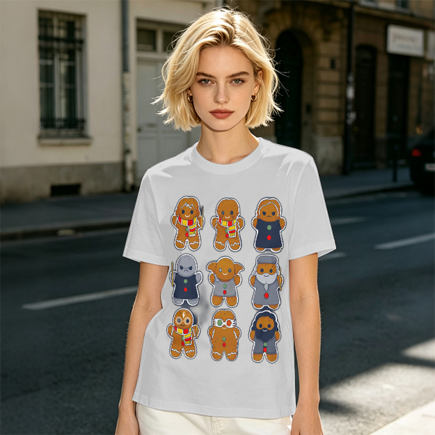 Olive T-Shirt With Harry Potter Themed Gingerbread Characters Print
