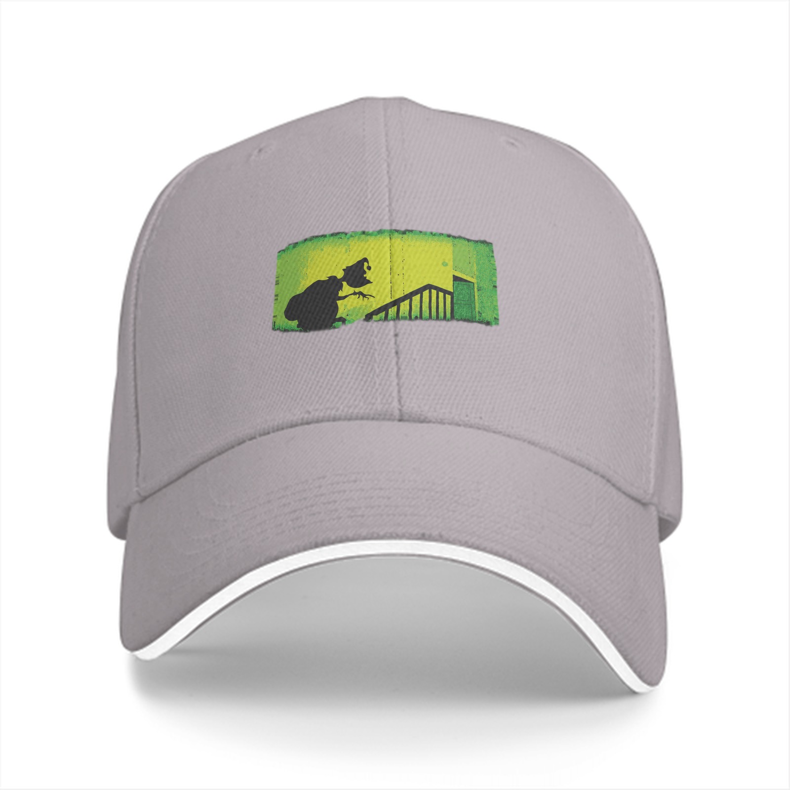 Baseball Cap with Grinch Stealing Christmas Silhouette Art