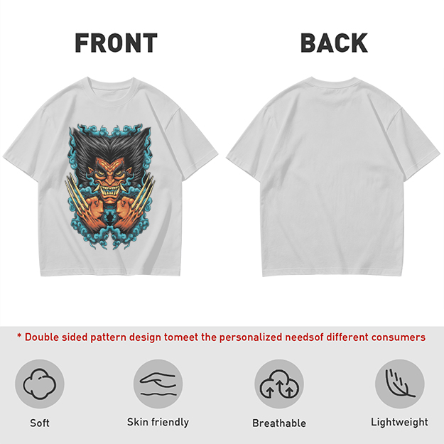 Oni-style wolverine graphic olive t-shirt