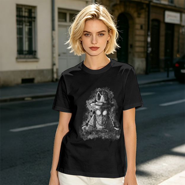 Olive T-Shirt Featuring Noir Spider-Man Ink Artwork