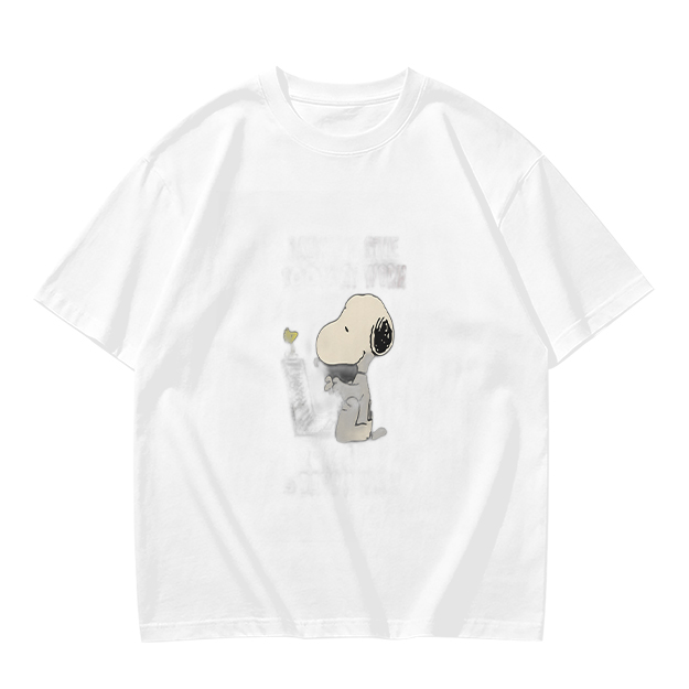 Olive Green T-Shirt With Snoopy Graphic Print