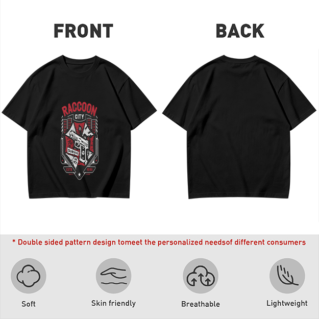 Olive T-Shirt With Raccoon City Gun Graphic Print