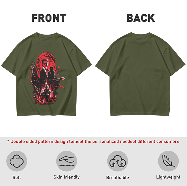 Edgar Allan Poe Gothic Horror Graphic T-Shirt
