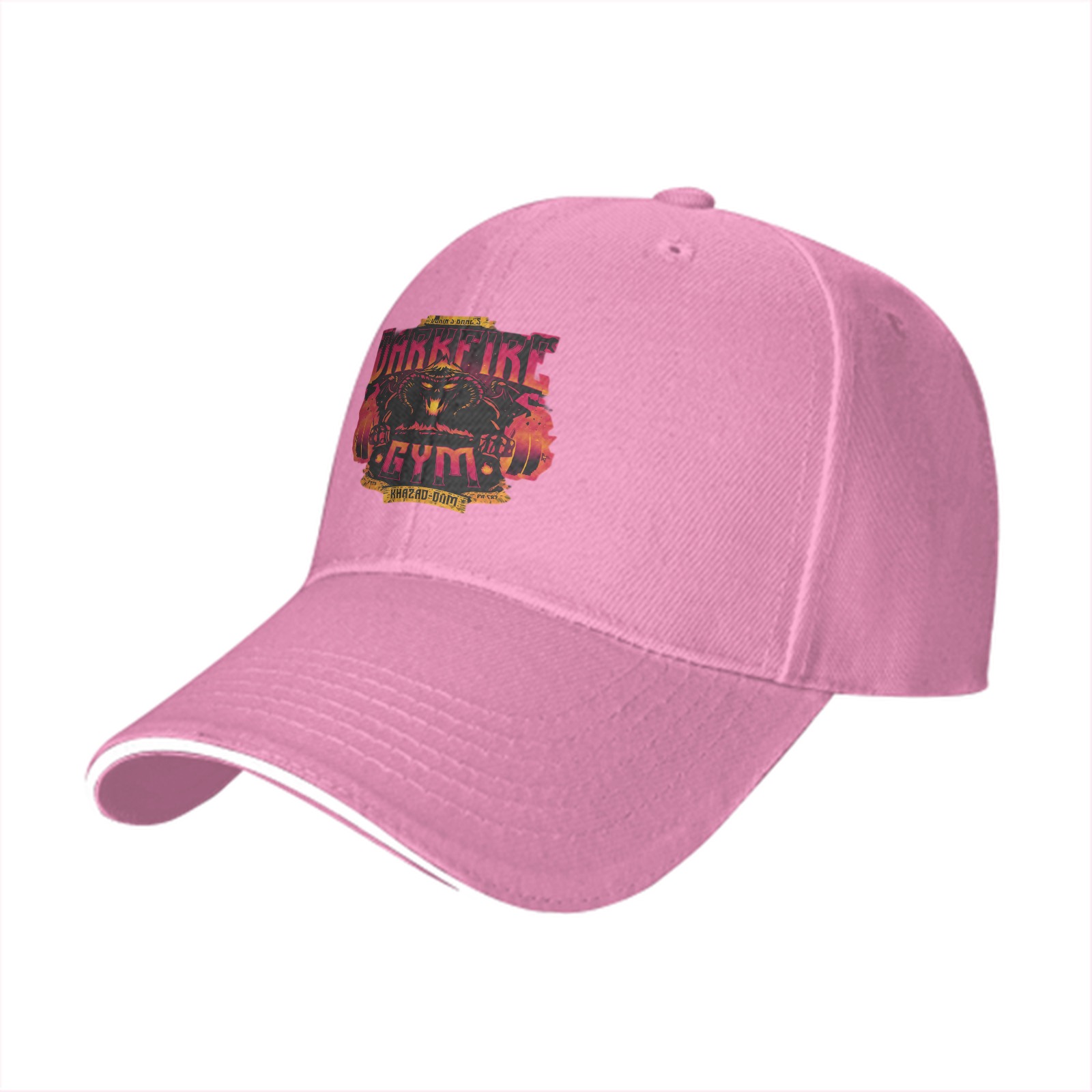 Black baseball cap with Darkfire Gym Khazad-dam graphic print