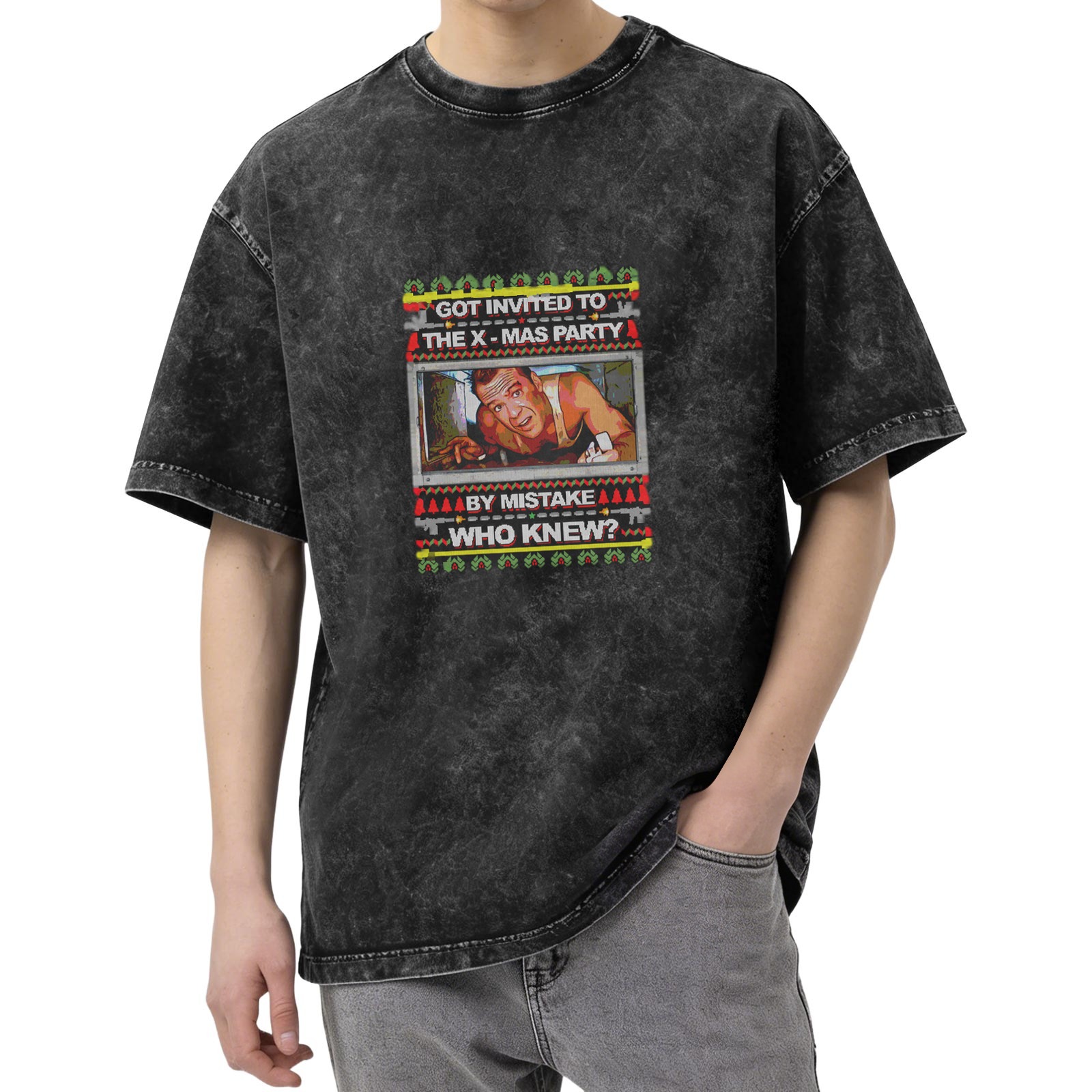 Die Hard Christmas Party Mistake T-Shirt, Washed Graphic Tee