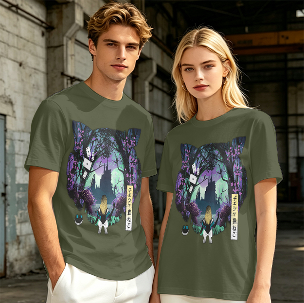 Cheshire Cat Wonderland Forest Graphic Tee