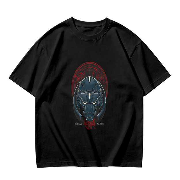 Olive T-Shirt With Futuristic Alien Helmet Graphic Print
