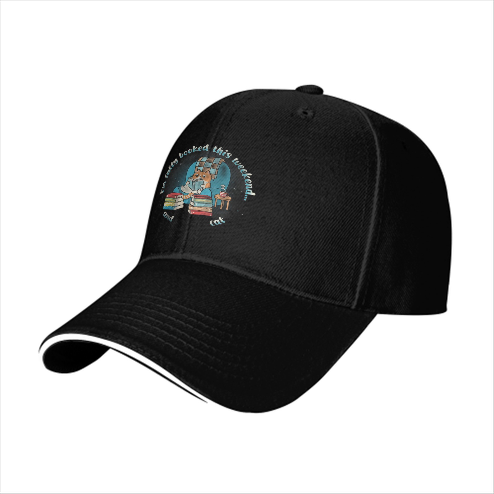 I'm Fully Booked This Weekend Cat Reading Baseball Cap