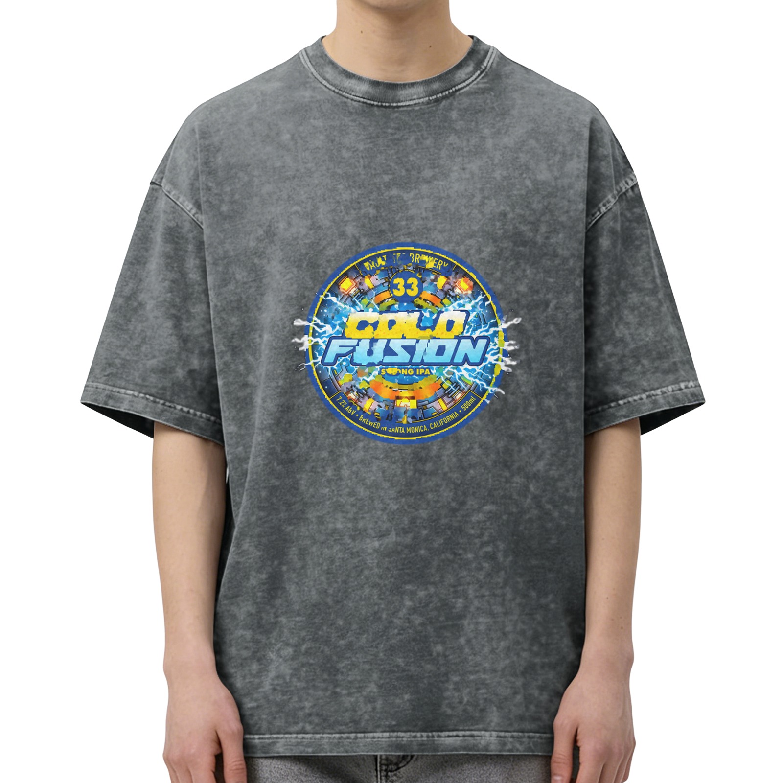 Washed black graphic t-shirt with Cold Fusion 33 design