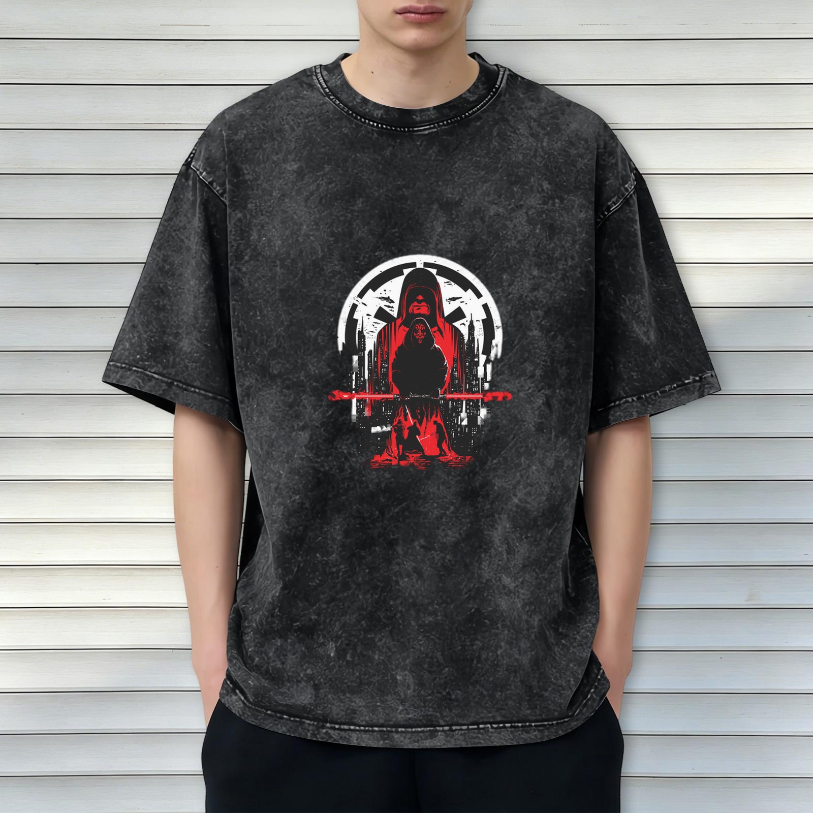 Star Wars Sith Lords Graphic Acid Wash Cotton T-Shirt