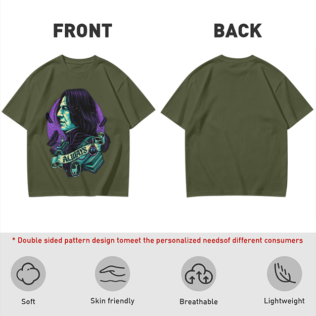 Olive T-Shirt With Severus Snape 'Always' Fantasy Art Print