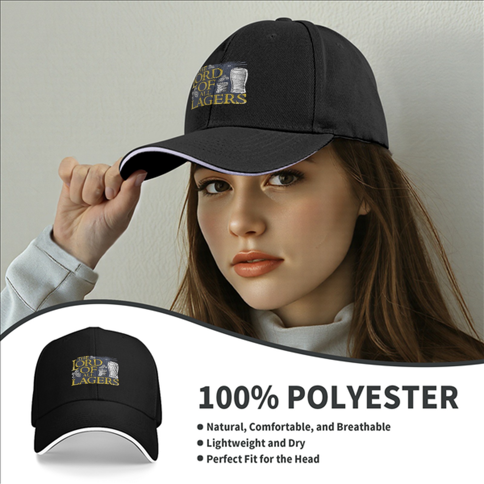 Lord Of All Lagers Black Baseball Cap