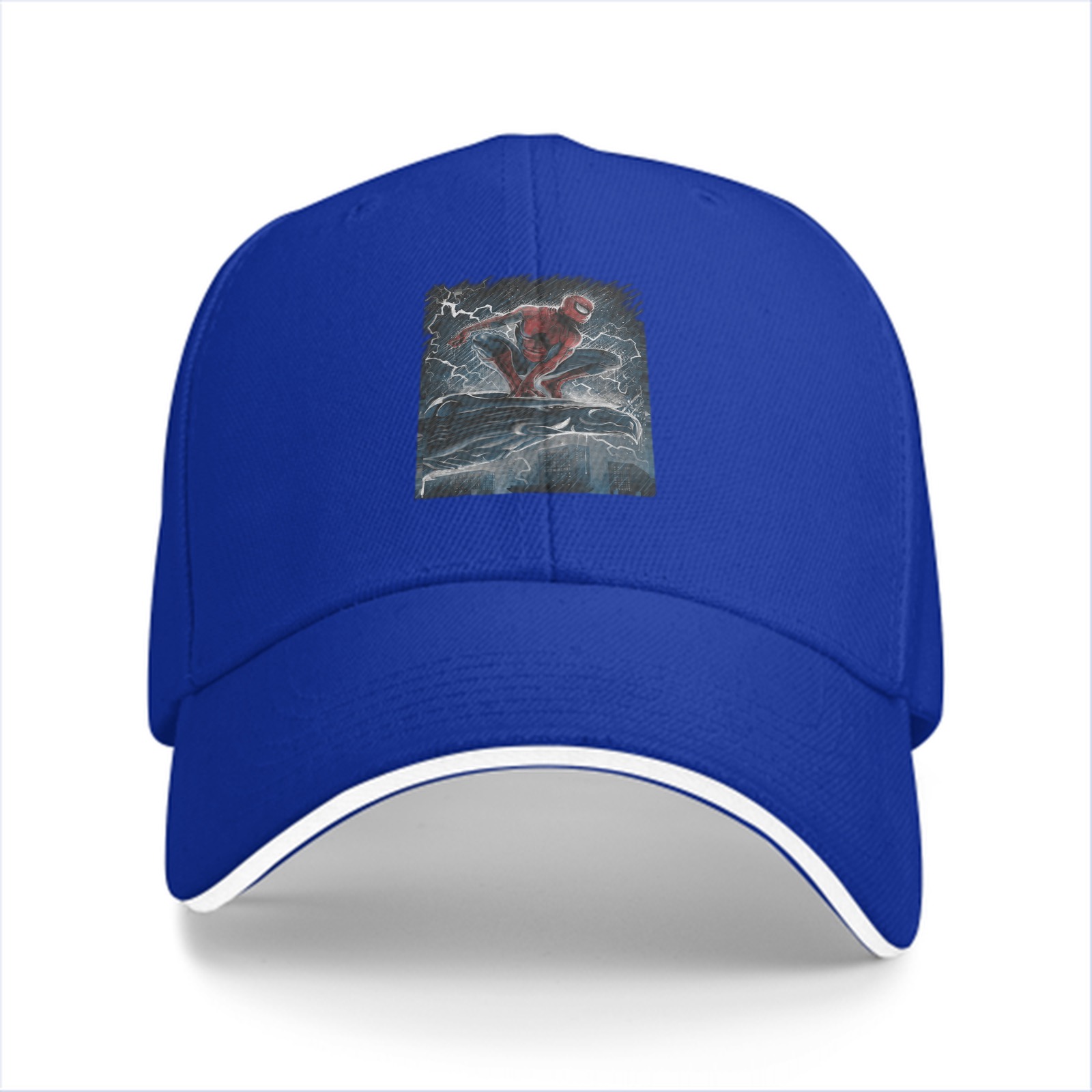 Black Baseball Cap With Spider-Man Lightning Storm Graphic