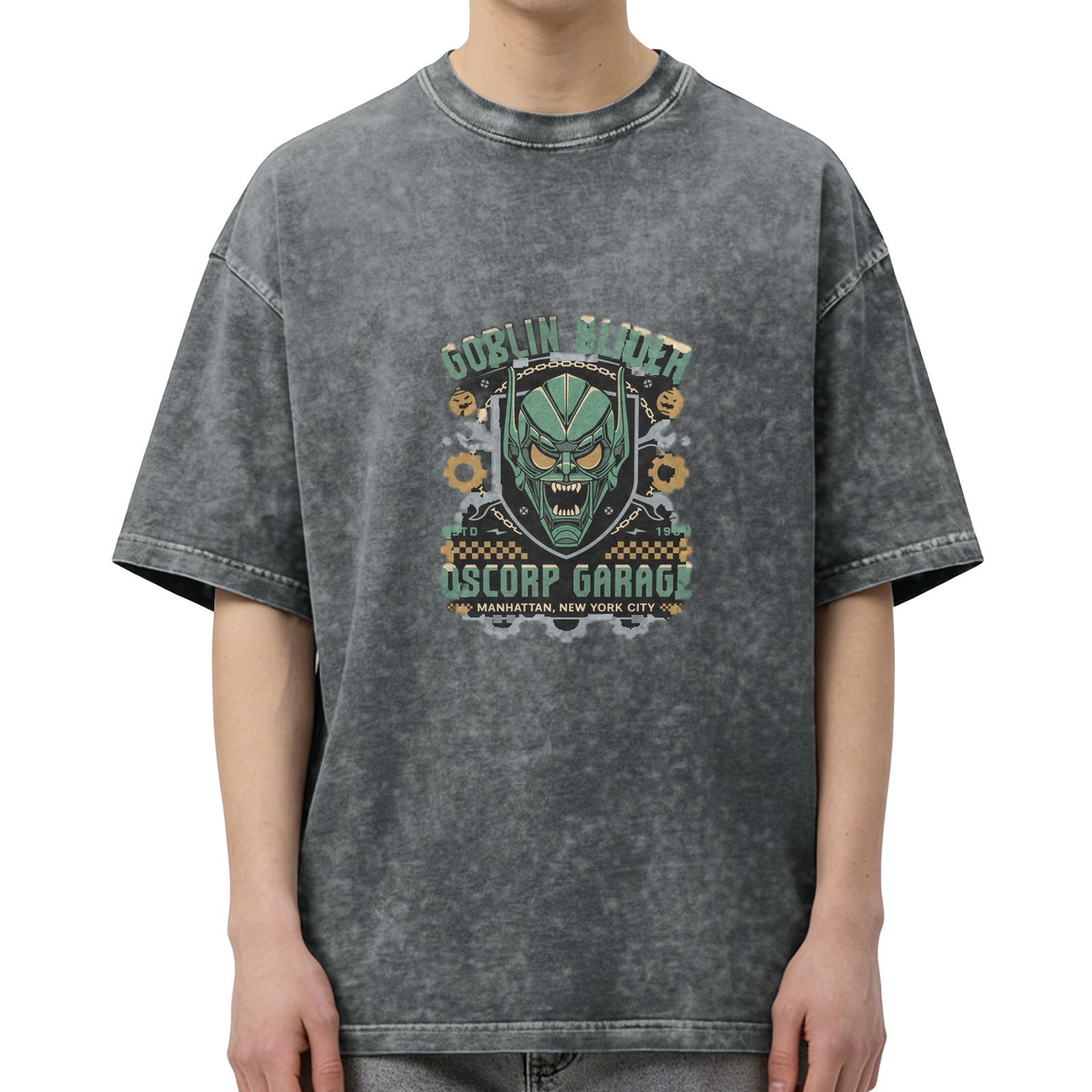Oscorp Garage Goblin Glider Vintage Washed Graphic T-Shirt