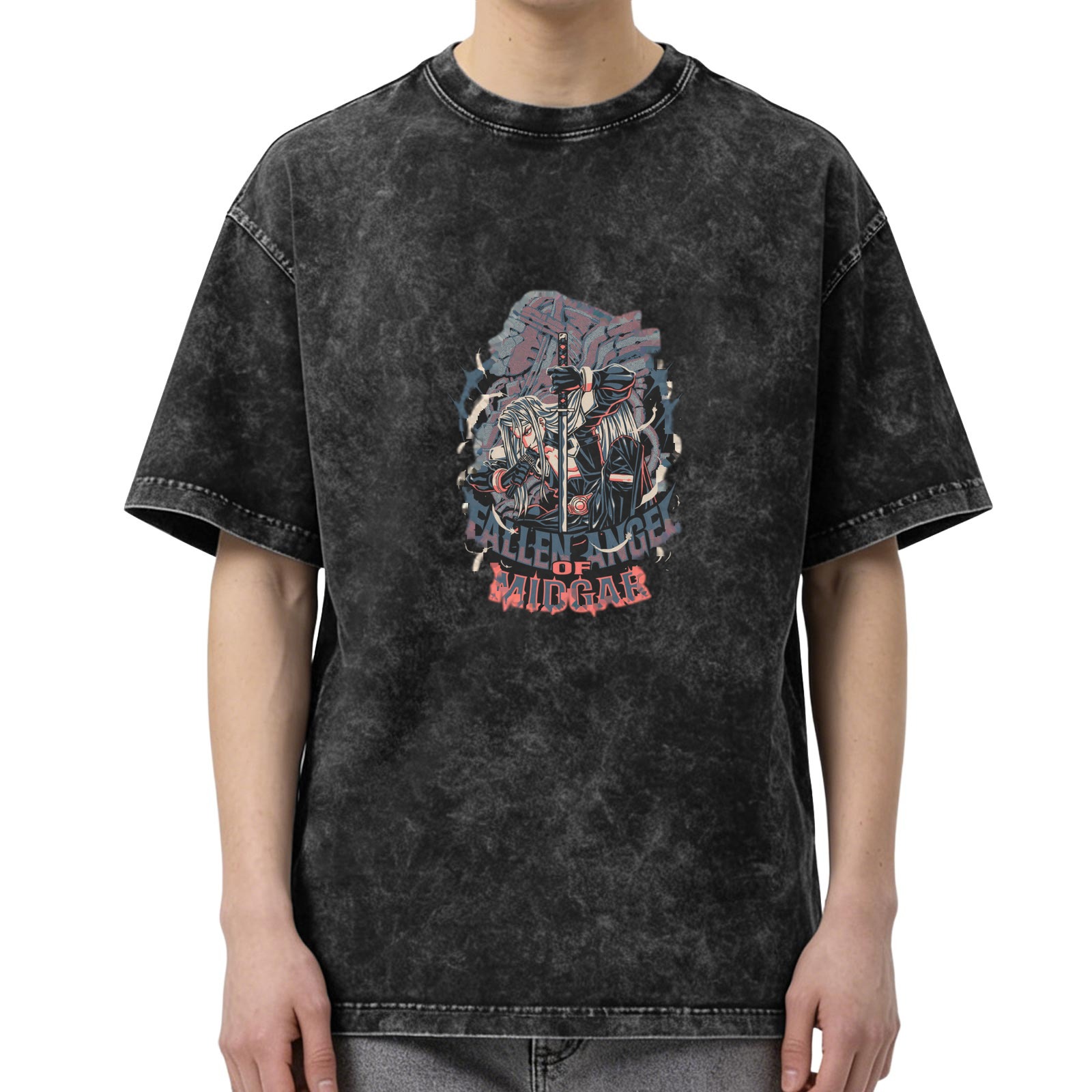 Fallen Angel of Midgar Graphic Vintage Wash T-Shirt