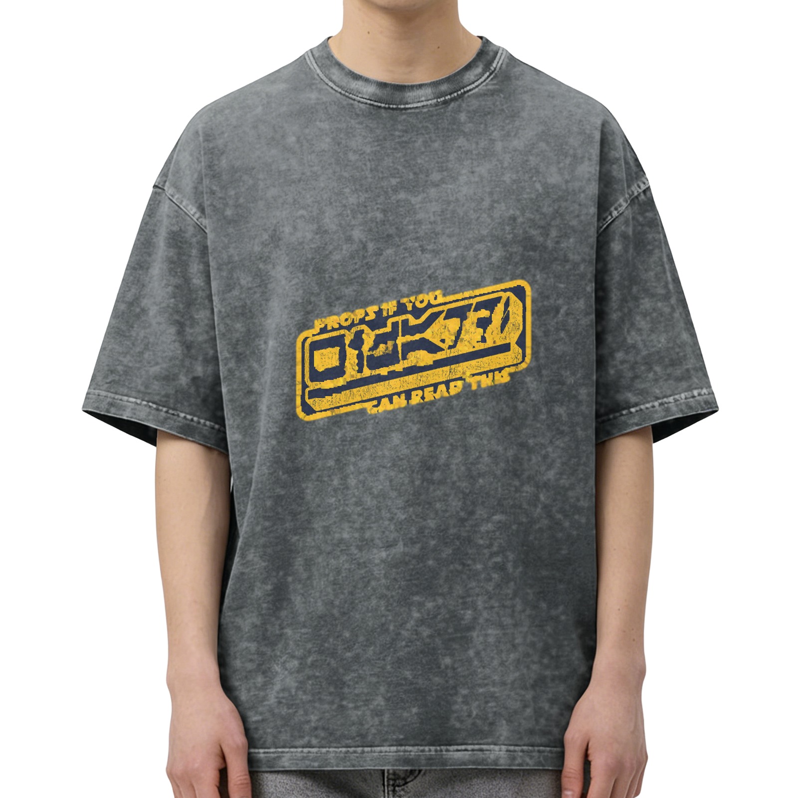 Washed Black Graphic T-Shirt With Star Wars Inspired Props If You Can Read This Design