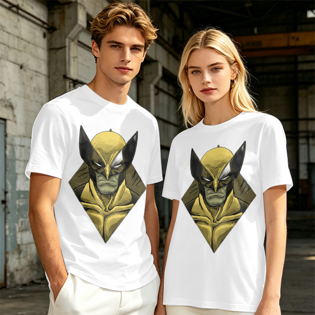 Olive T-shirt with Wolverine Superhero Graphic Print