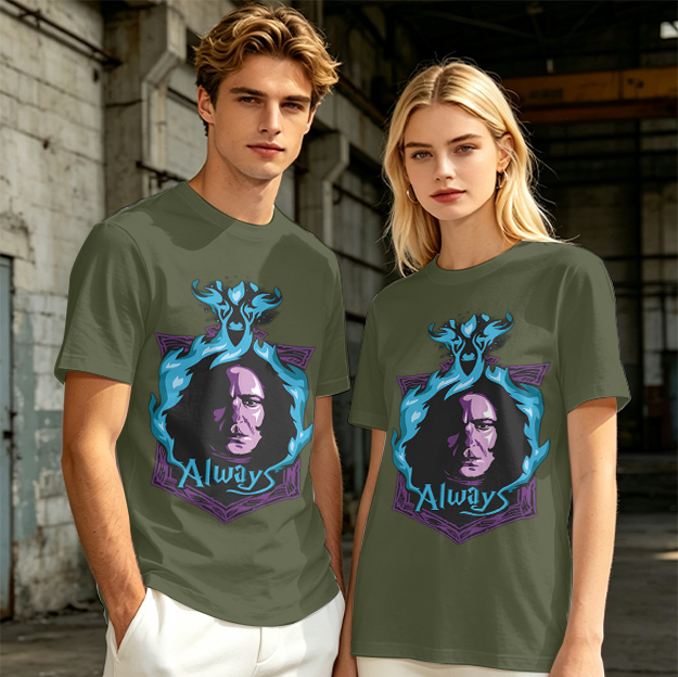 Olive T-Shirt With Severus Snape 'Always' Graphic Print