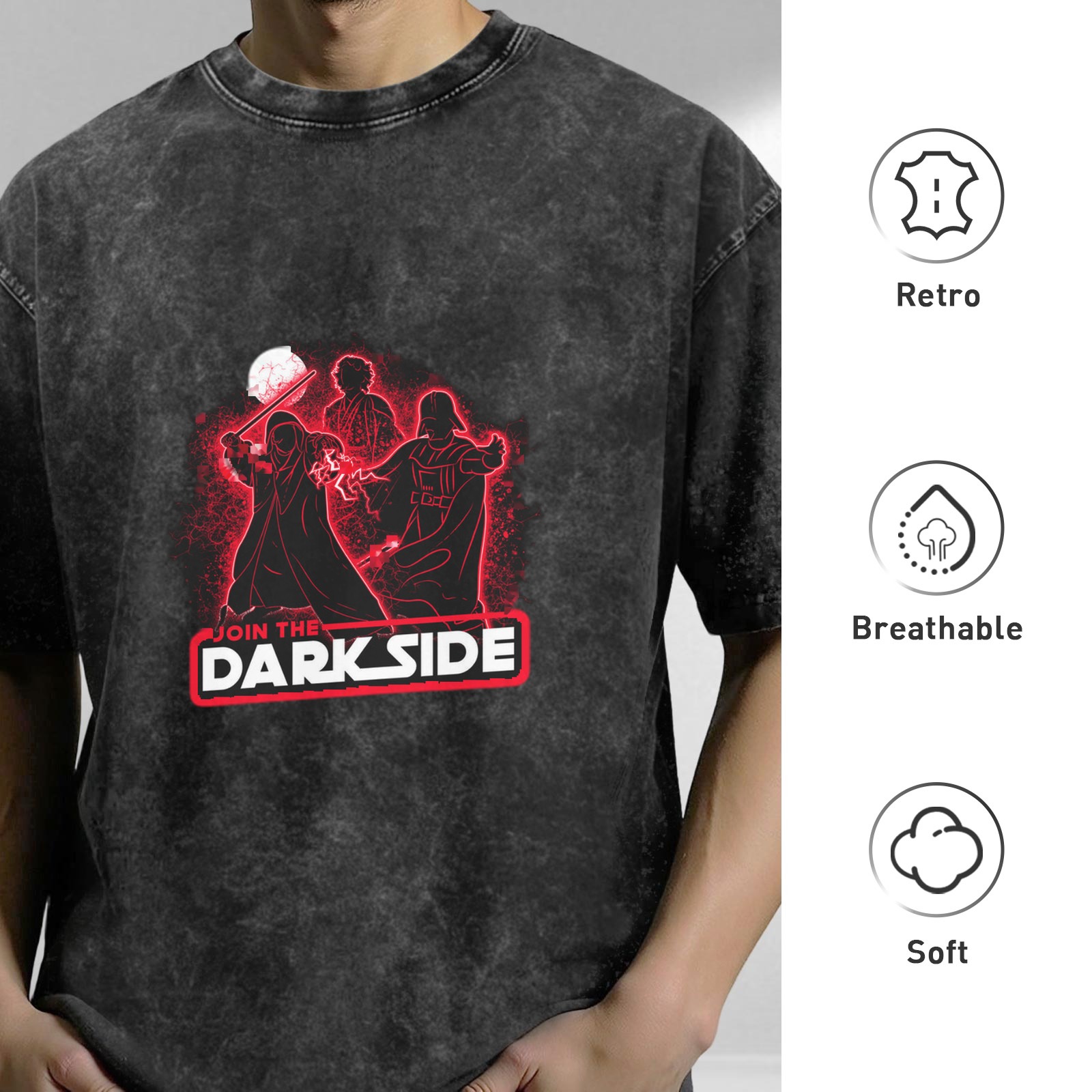 Join The Dark Side Star Wars Inspired Graphic T-Shirt