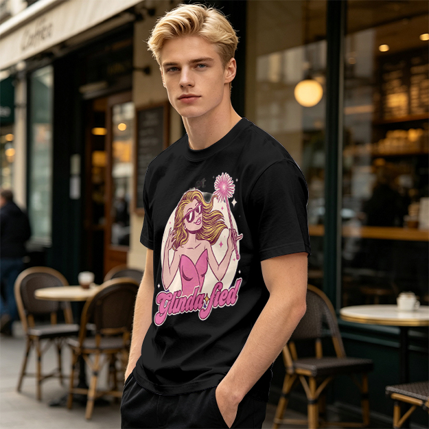 Olive Green T-Shirt with Glinda-fied Fairy Graphic Print