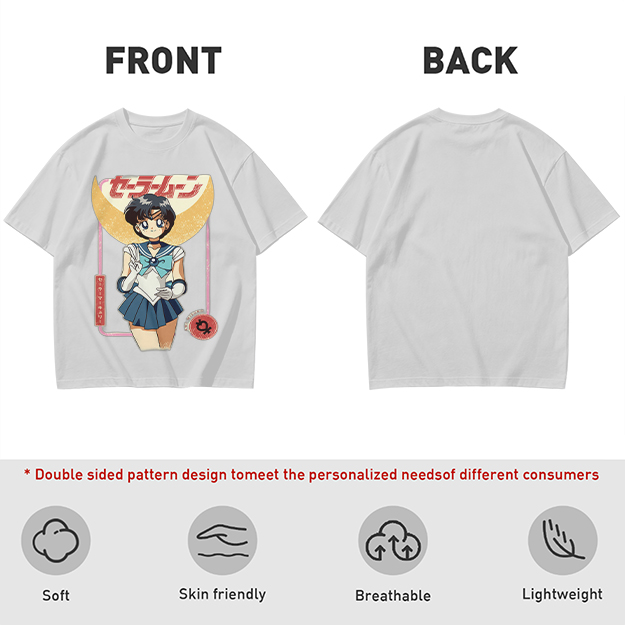 Olive T-shirt with Sailor Mercury anime graphic print
