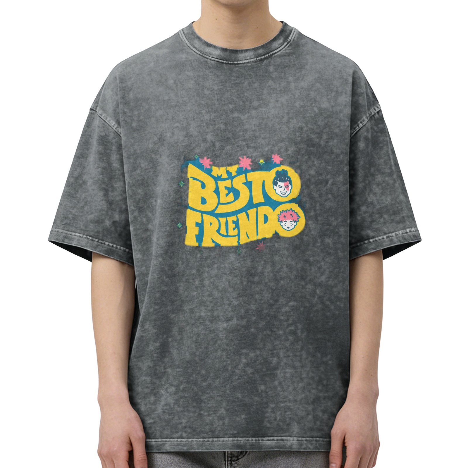 My Besto Friendo Jujutsu Kaisen Anime Graphic Acid Wash T-Shirt
