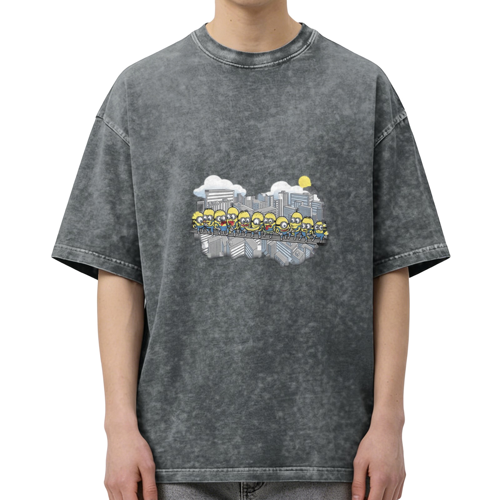 Minions Cityscape Graphic Vintage Wash T-Shirt