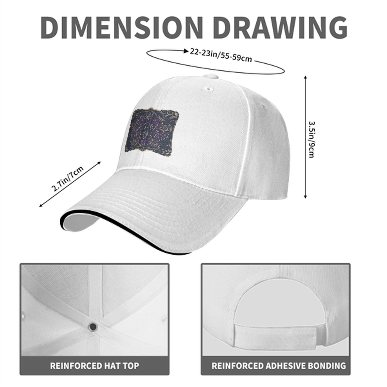 Black Baseball Cap With Celestial Octopus Constellation Art