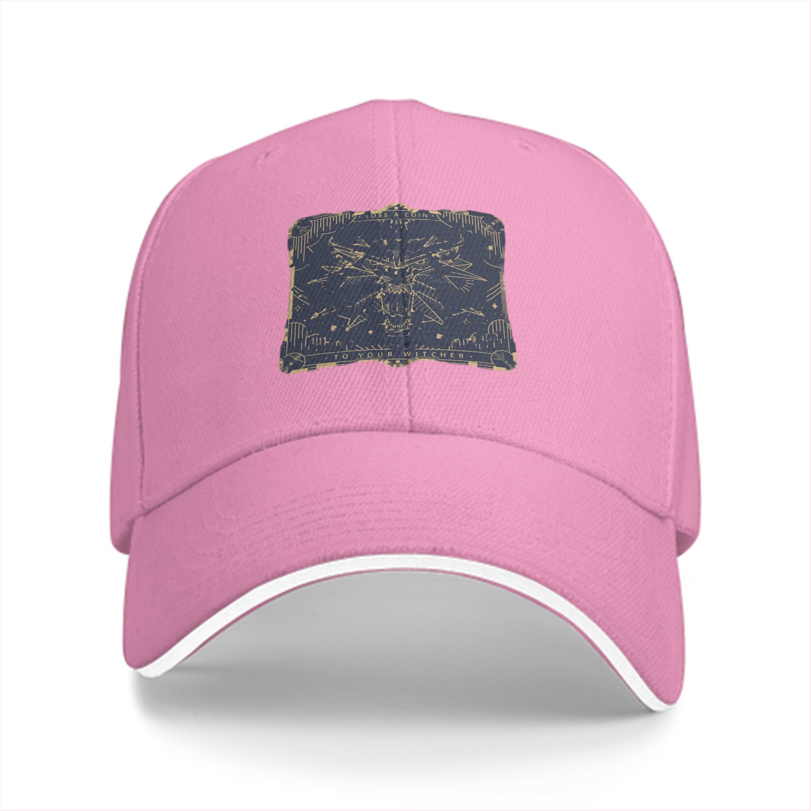 Black Baseball Cap With Fantasy Wolf Emblem Patch
