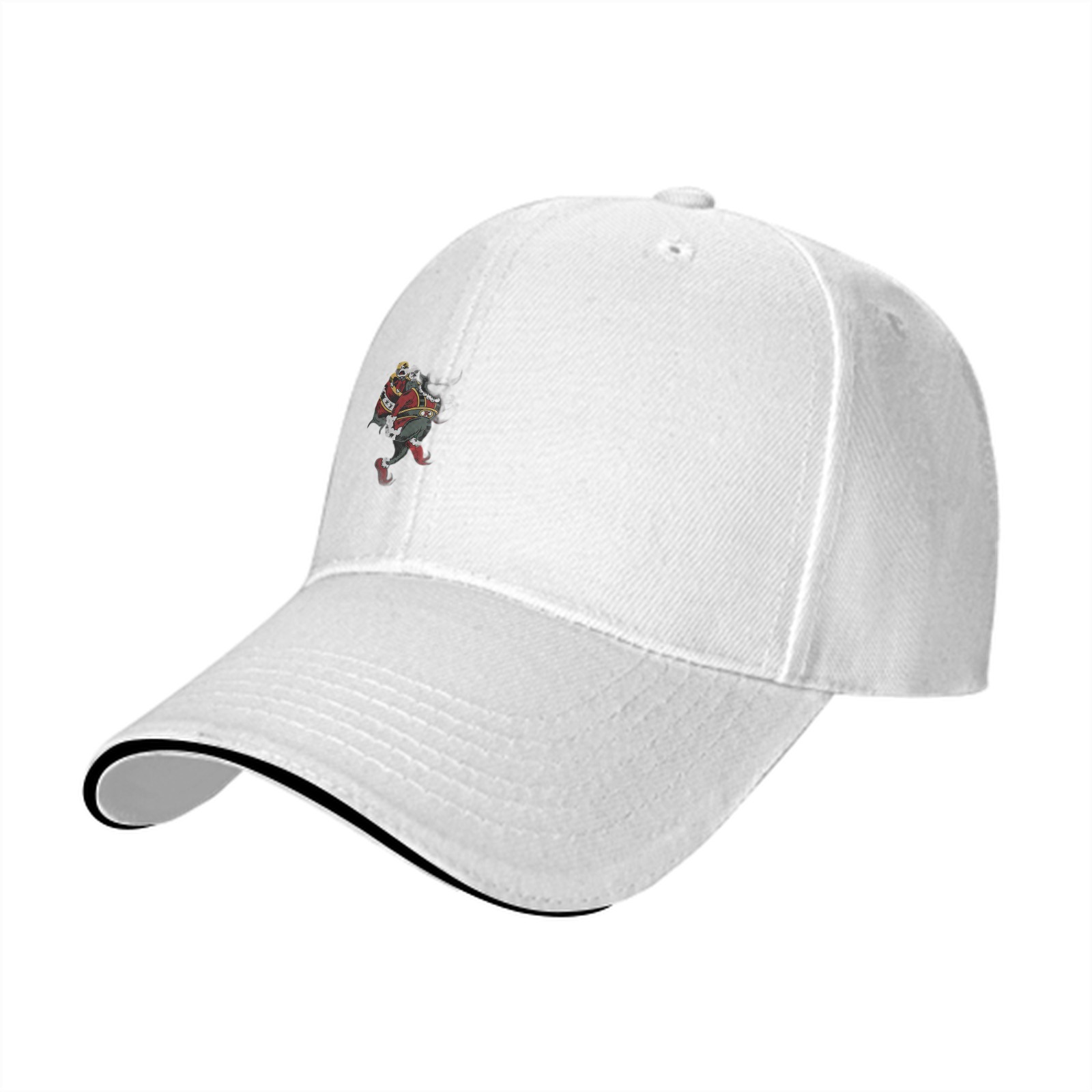 Black baseball cap with festive Santa Claus graphic