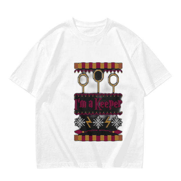 Olive Green T-Shirt With I'm A Keeper Quidditch Graphic