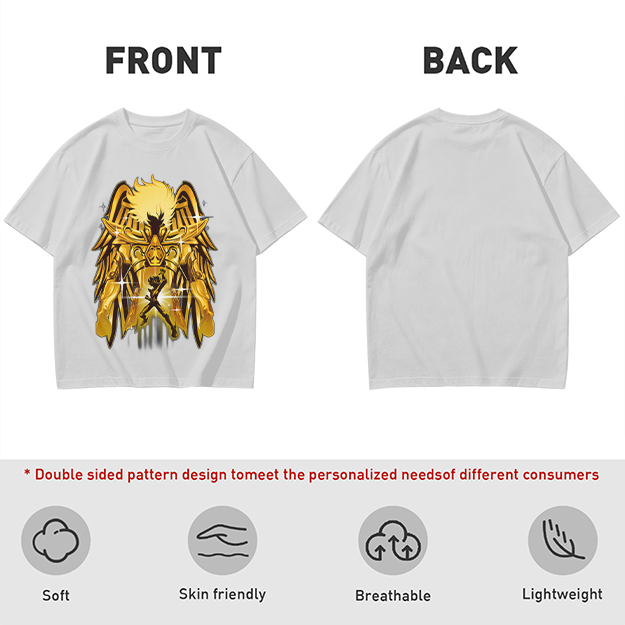 Olive T-Shirt With Gold Pegasus Armor Anime Graphic