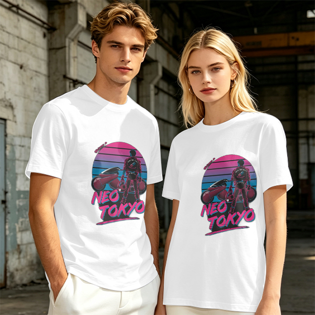 Neo Tokyo Synthwave Biker Graphic T-Shirt