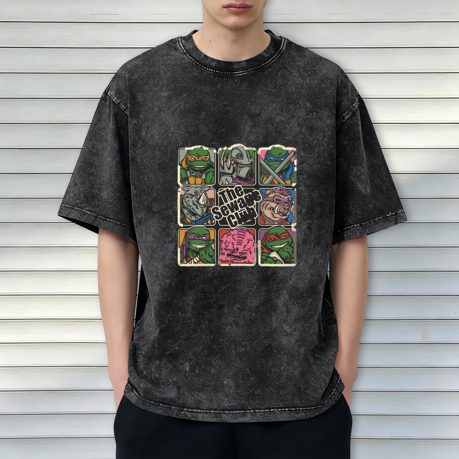 Vintage Teenage Mutant Ninja Turtles The Sewage Club Graphic T-Shirt