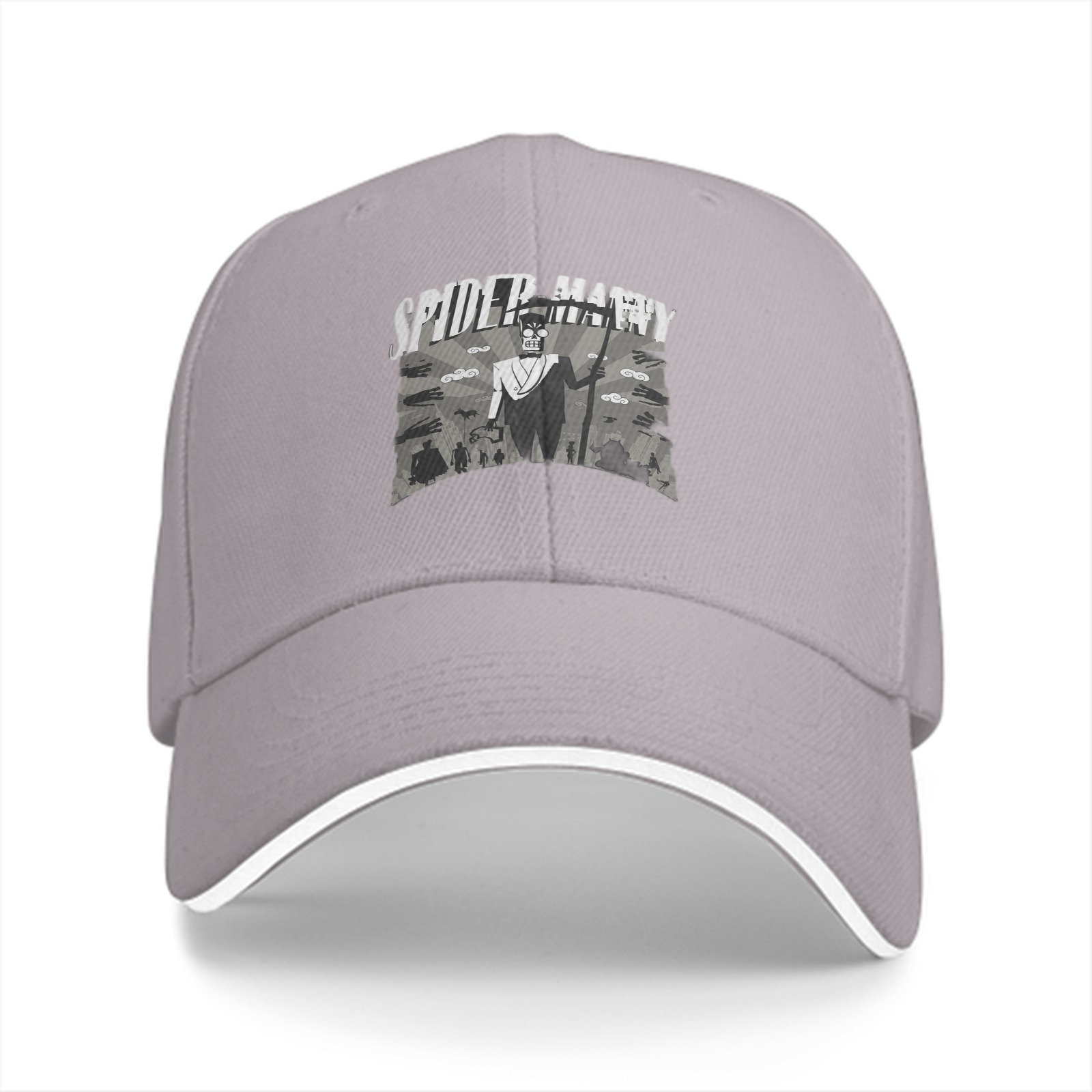 Black baseball cap with Spider Manny graphic print