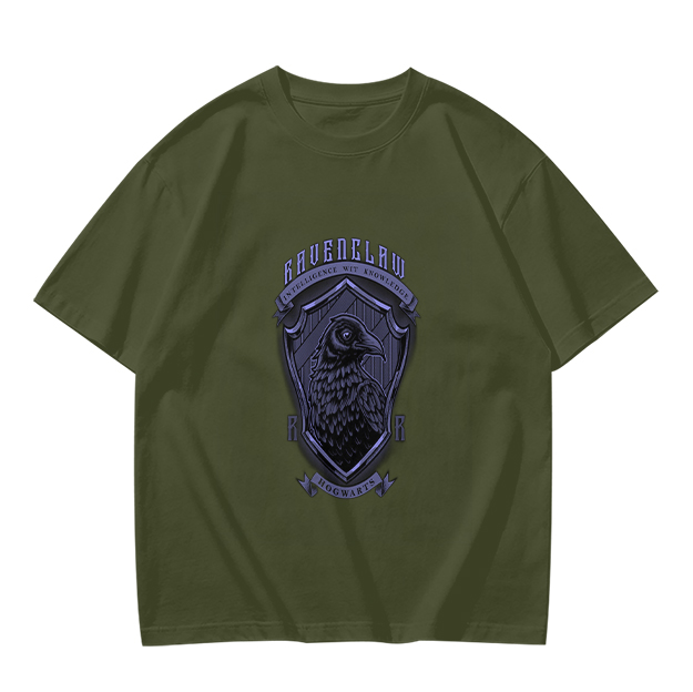 Olive Ravenclaw Crest Graphic T-Shirt