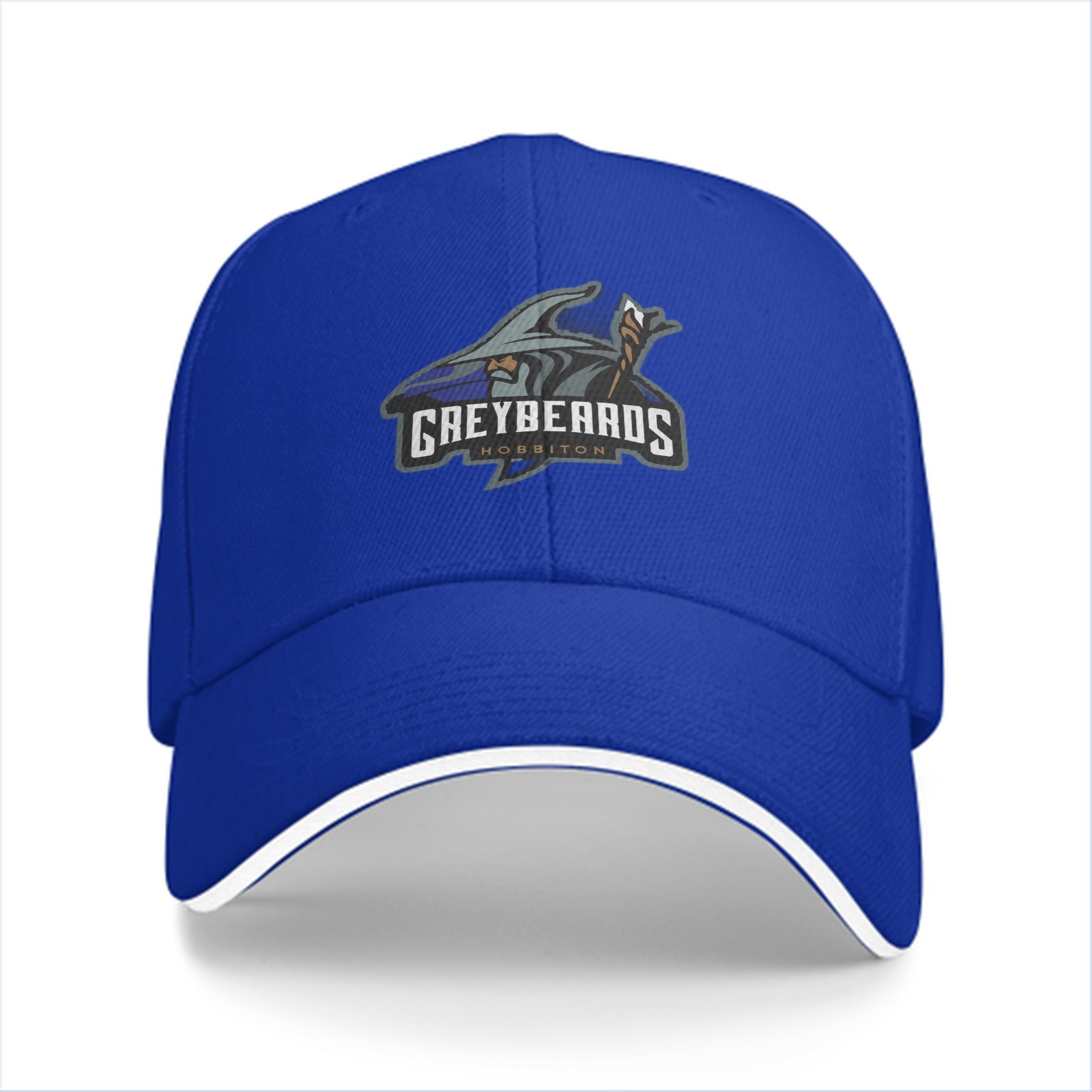 Black baseball cap with Greybeards Hobbiton wizard logo
