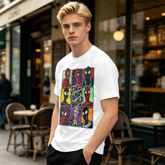 Olive T-Shirt Featuring The Spider Bunch Multiverse Character Art