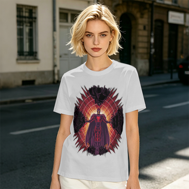 Olive T-Shirt With Superhero Villain Graphic Print