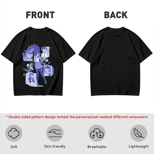 Anime Komi Can't Communicate Character Graphic Olive T-Shirt